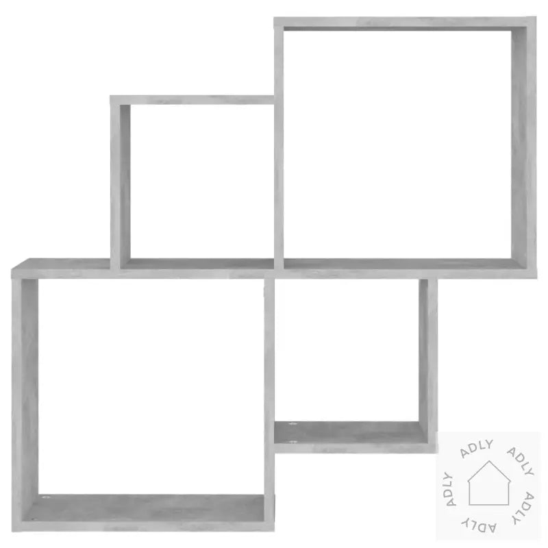 Kubeformet Vegghylle Betonggrå 80X15X78,5 Cm Konstruert Tre