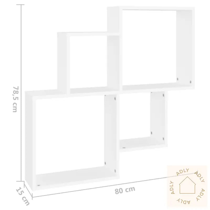 Kubeformet Vegghylle Hvit 80X15X78,5 Cm Konstruert Tre