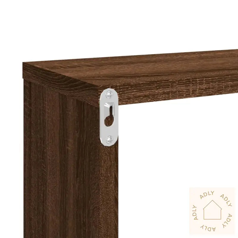 Vegghyller Kube 2 Stk Brun Eik 80X15X26,5 Cm Konstruert Tre