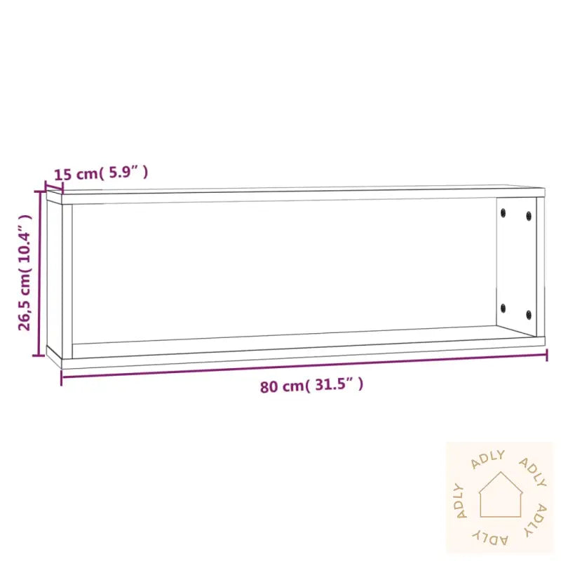 Vegghyller Kube 2 Stk Brun Eik 80X15X26,5 Cm Konstruert Tre