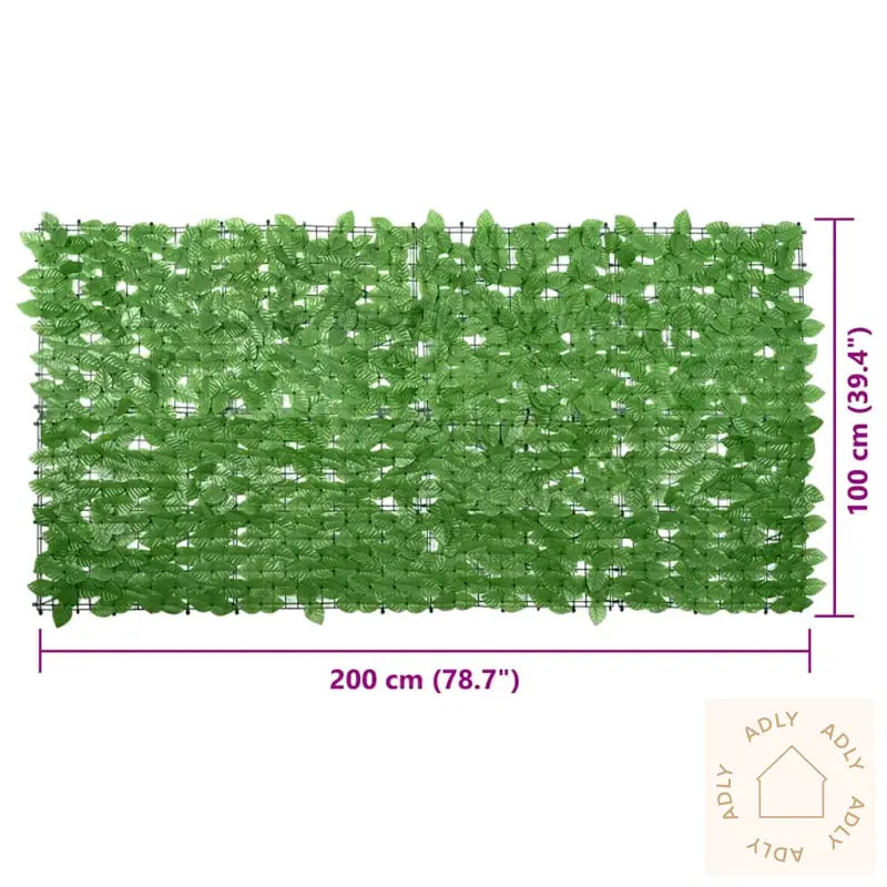 Balkongskjerm Med Grønne Blader 200X100 Cm