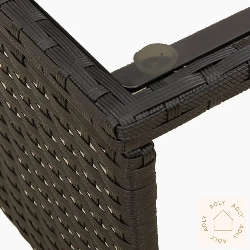 Hagesofa Med Bord Og Puter L-Formet Svart Polyrotting