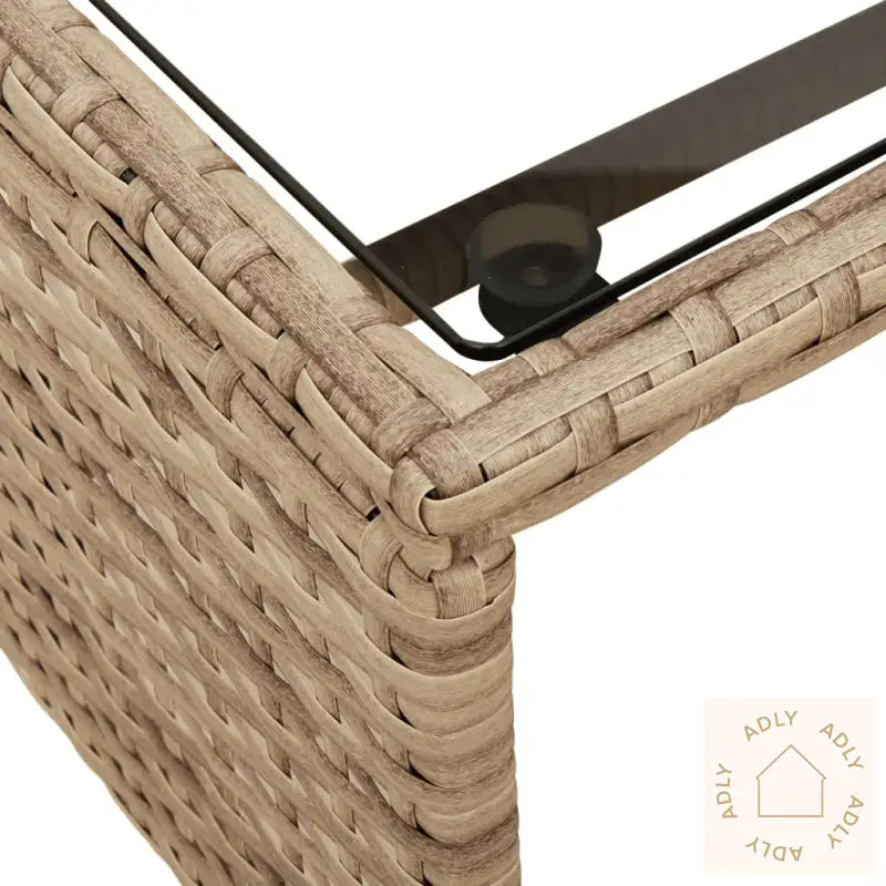Hagesofa Med Bord Og Puter L-Formet Beige Polyrotting