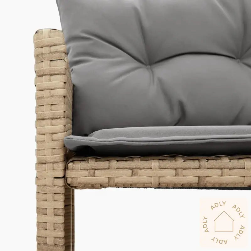 Hagesofa Med Bord Og Puter L-Formet Blandet Beige Polyrotting