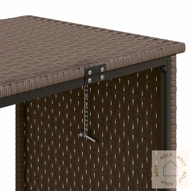 Hagesofa Med Bord Og Puter L-Formet Brun Polyrotting