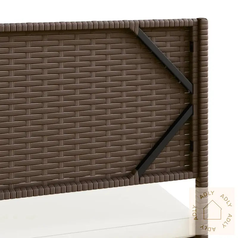 Hagesofa Med Bord Og Puter L-Formet Brun Polyrotting