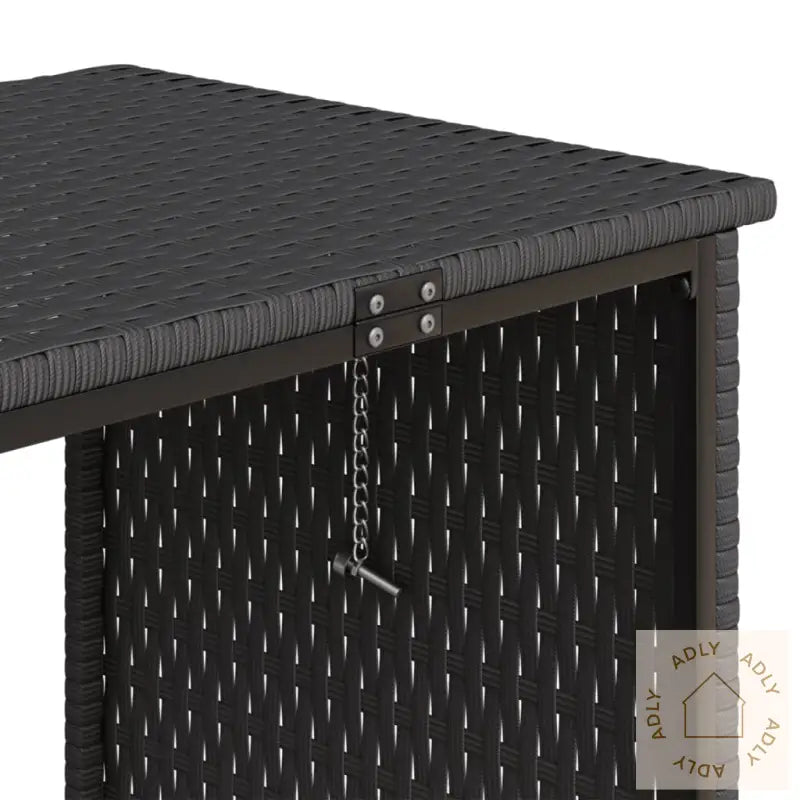 Hagesofa Med Bord Og Puter L-Formet Svart Polyrotting