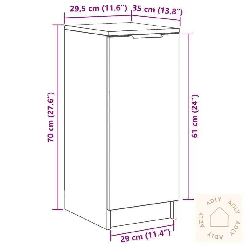 Skoskap I Svart Eik 30X35X70 Cm Av Konstruert Tre