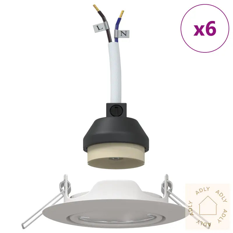 Innfelt Spotlights 6 Stk Runde Gu10 Hvit Ø90 Mm Stål
