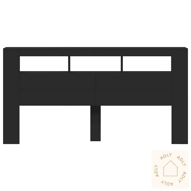 Sengegavl Med Led Svart 200X18,5X103,5 Cm Konstruert Tre