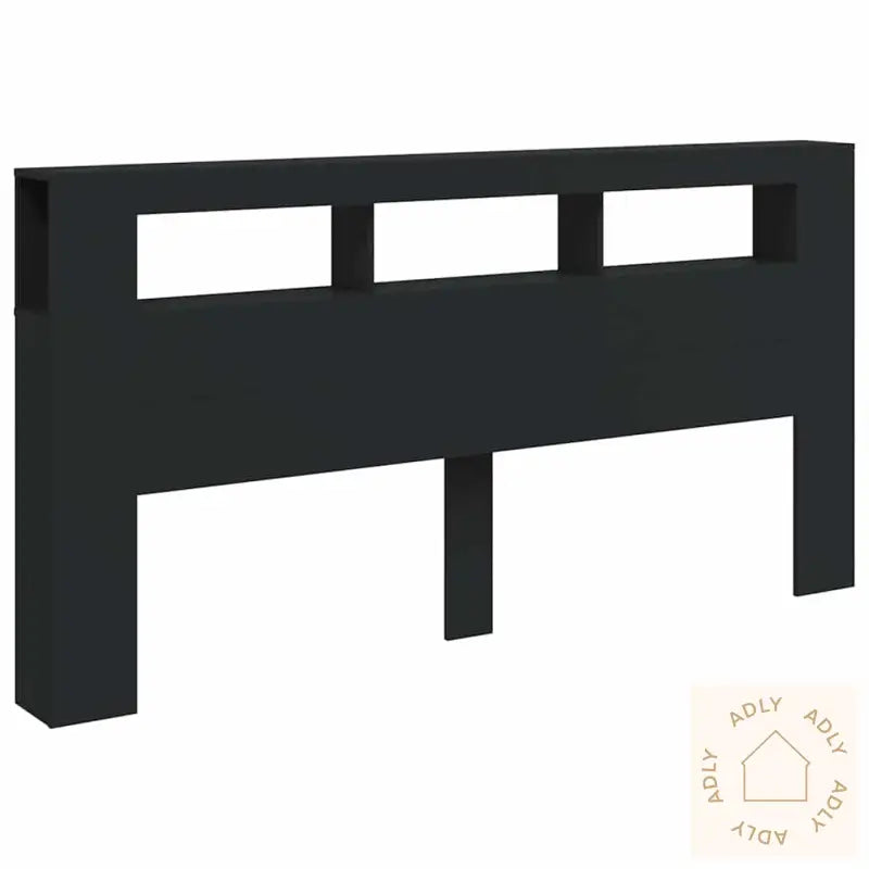 Sengegavl Med Led Svart 200X18,5X103,5 Cm Konstruert Tre
