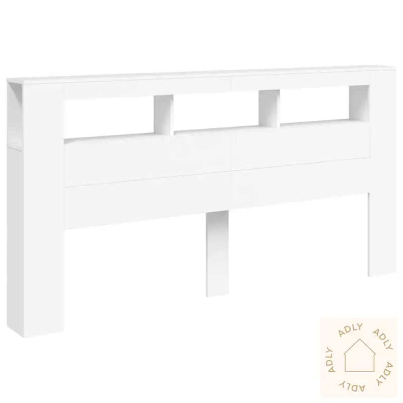 Sengegavl Med Led Hvit 200X18,5X103,5 Cm Konstruert Tre