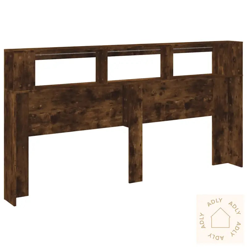 Sengegavl Med Led Røkt Eik 200X18,5X103,5 Cm Konstruert Tre