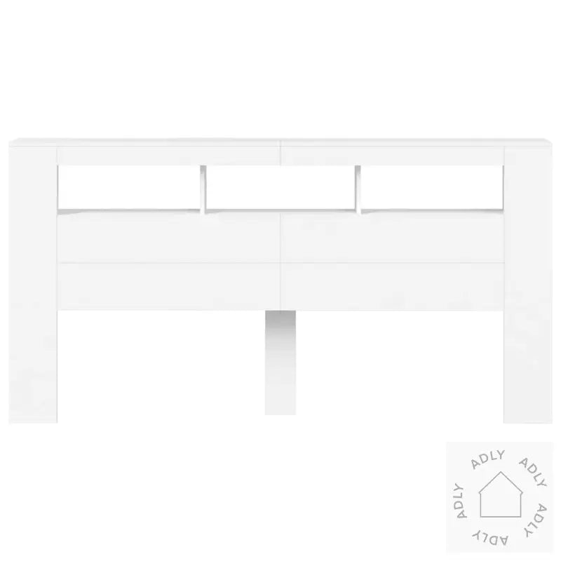 Sengegavl Med Led Hvit 200X18,5X103,5 Cm Konstruert Tre
