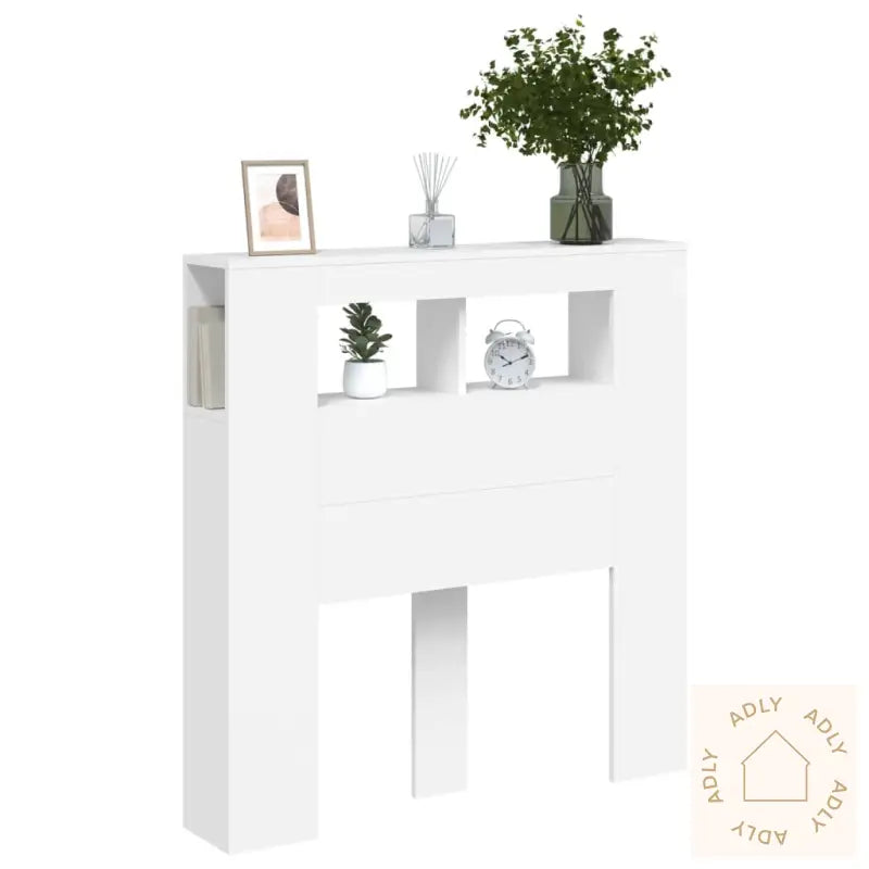 Sengegavl Med Led Hvit 100X18,5X103,5 Cm Konstruert Tre