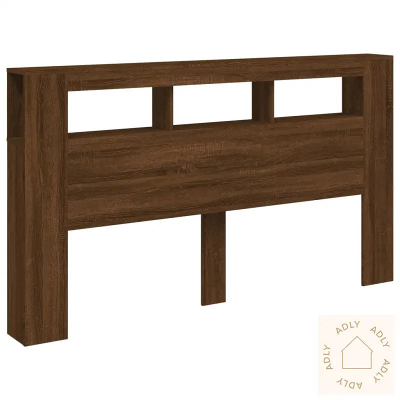 Sengegavl Med Led Brun Eik 180X18,5X103,5 Cm Konstruert Tre