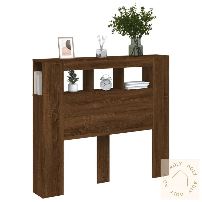 Sengegavl Med Led Brun Eik 120X18,5X103,5 Cm Konstruert Tre