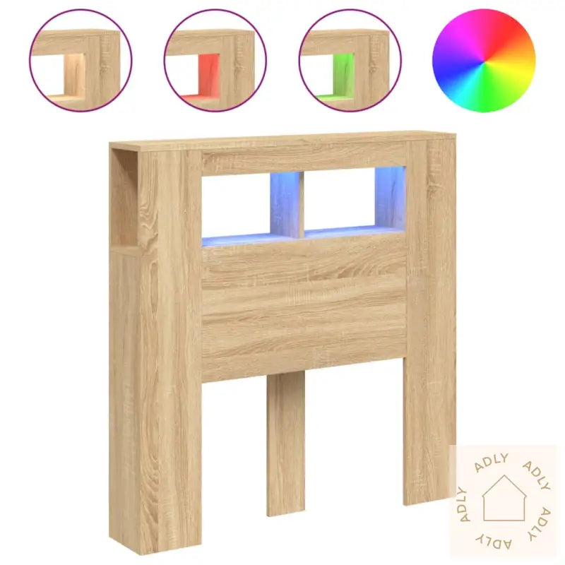Sengegavl Med Led Sonoma Eik 100X18,5X103,5 Cm Konstruert Tre