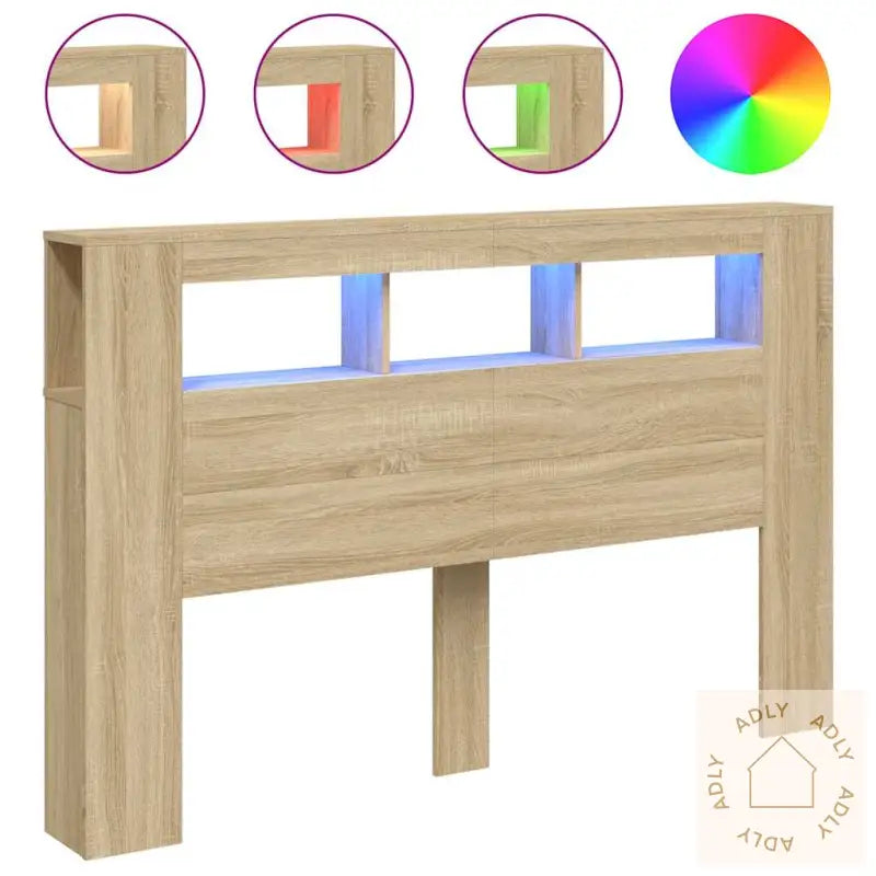 Sengegavl Med Led Sonoma Eik 160X18,5X103,5 Cm Konstruert Tre