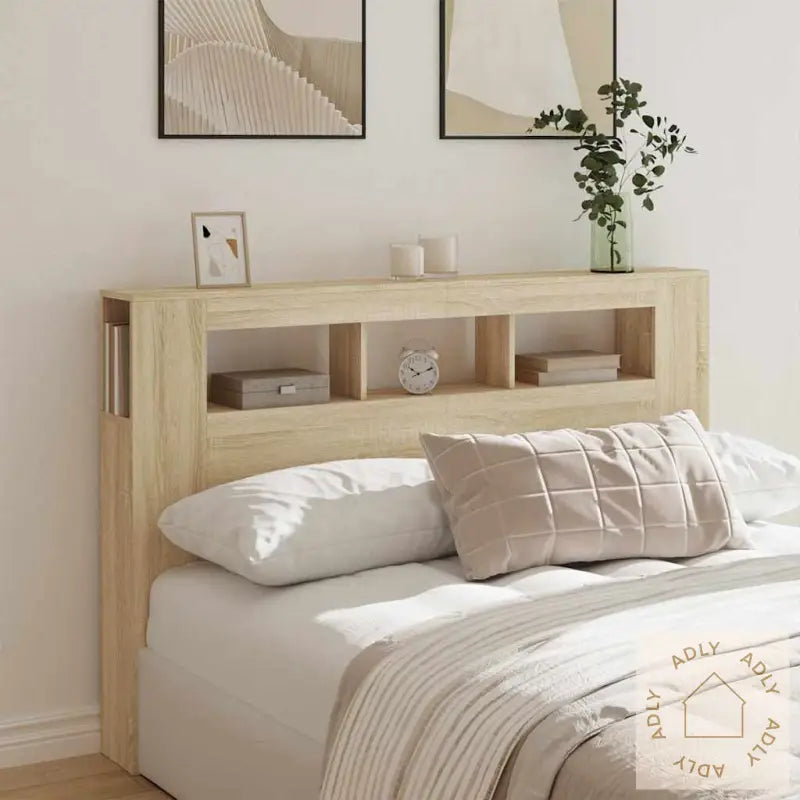 Sengegavl Med Led Sonoma Eik 160X18,5X103,5 Cm Konstruert Tre