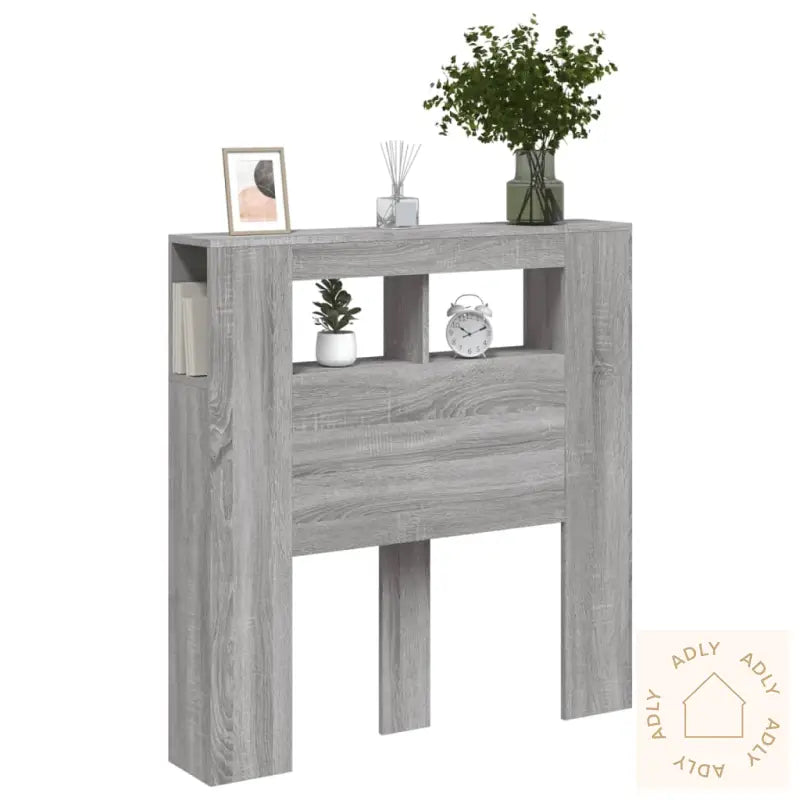 Sengegavl Med Led Grå Sonoma 100X18,5X103,5 Cm Konstruert Tre