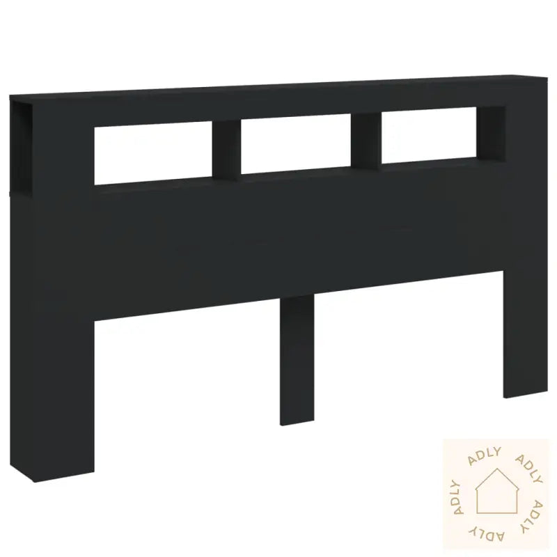 Sengegavl Med Led Svart 180X18,5X103,5 Cm Konstruert Tre