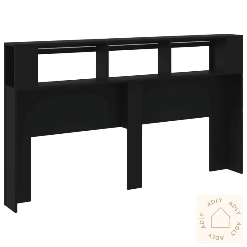 Sengegavl Med Led Svart 180X18,5X103,5 Cm Konstruert Tre