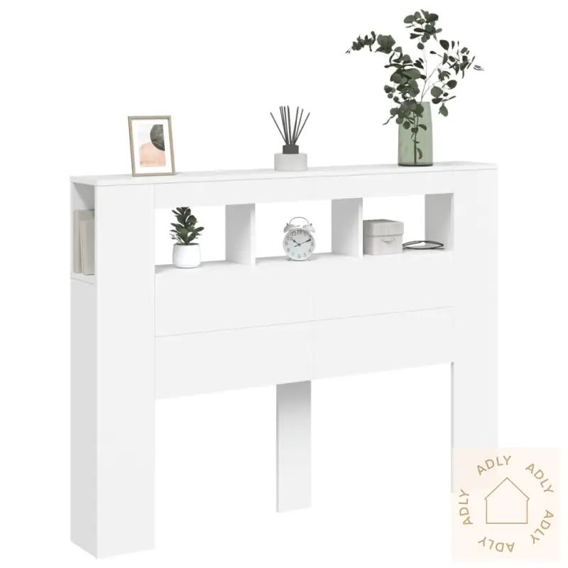 Sengegavl Med Led Hvit 140X18,5X103,5 Cm Konstruert Tre