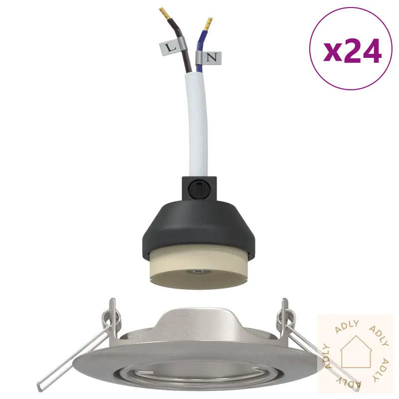 Innfelt Spotlighter 24 Stk Rund Gu10 Sølv Ø90 Mm Stål
