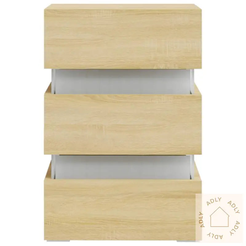 Led-Nattbord Sonoma Eik 45X35X67 Cm Konstruert Tre