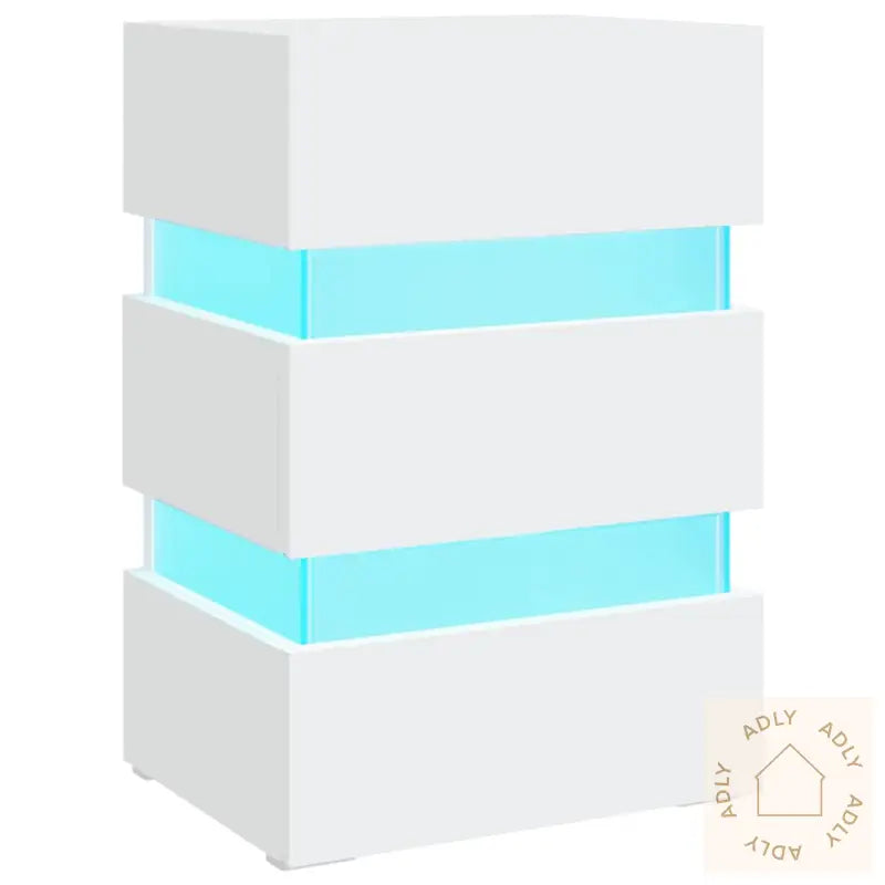 Led-Nattbord Hvit 45X35X67 Cm Konstruert Tre