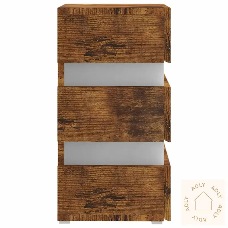 Led-Nattbord Røkt Eik 45X35X67 Cm Konstruert Tre