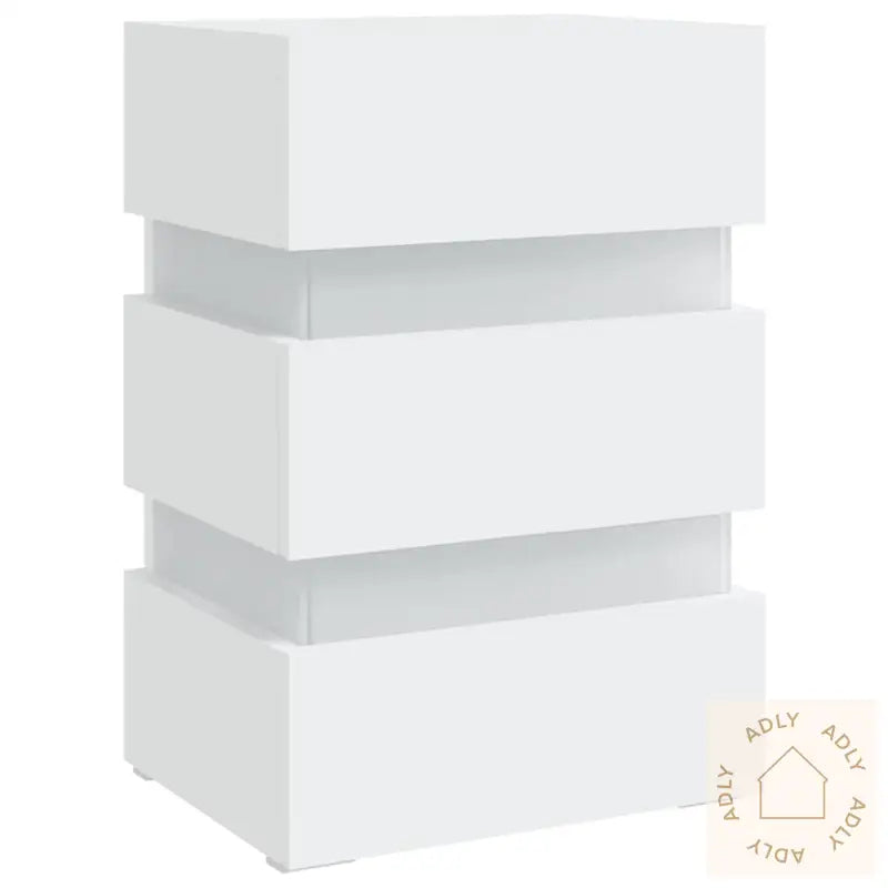 Led-Nattbord Hvit 45X35X67 Cm Konstruert Tre