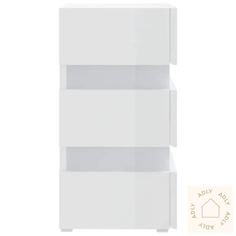 Nattbord Høyglans Hvit 45X35X67 Cm Konstruert Tre