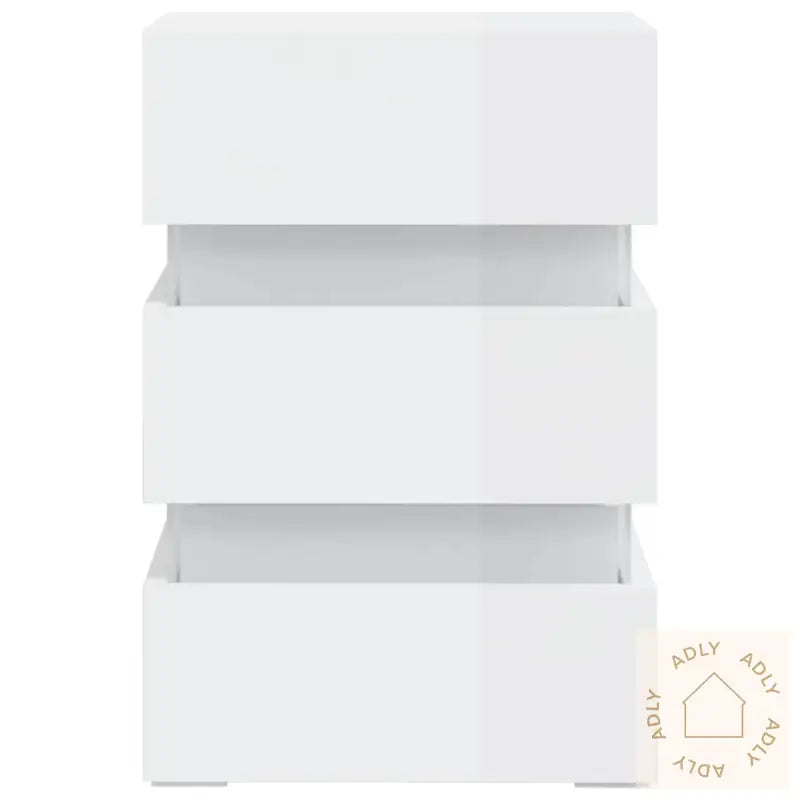 Nattbord Høyglans Hvit 45X35X67 Cm Konstruert Tre
