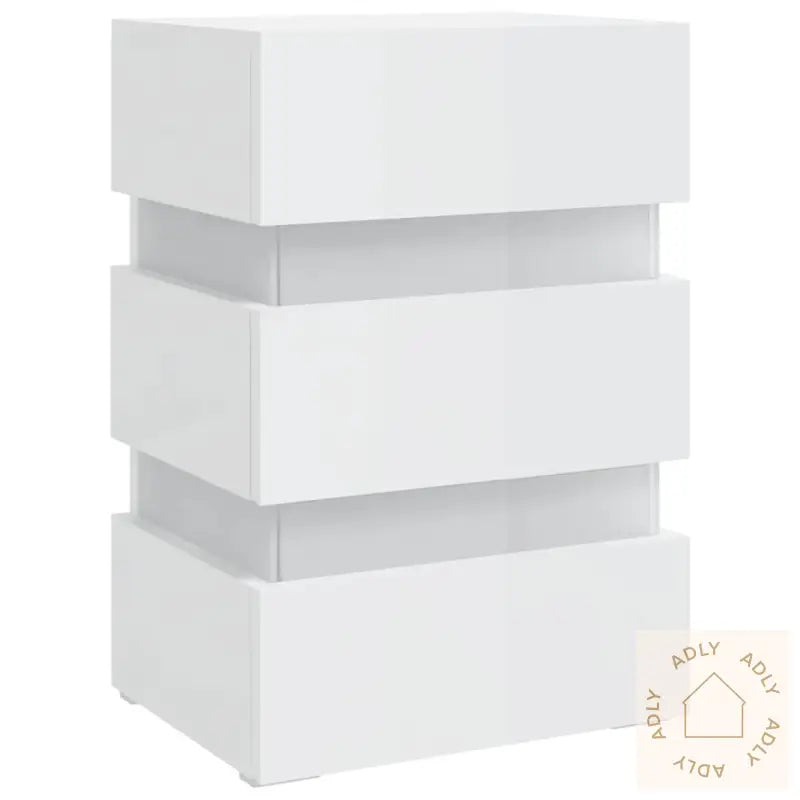 Nattbord Høyglans Hvit 45X35X67 Cm Konstruert Tre