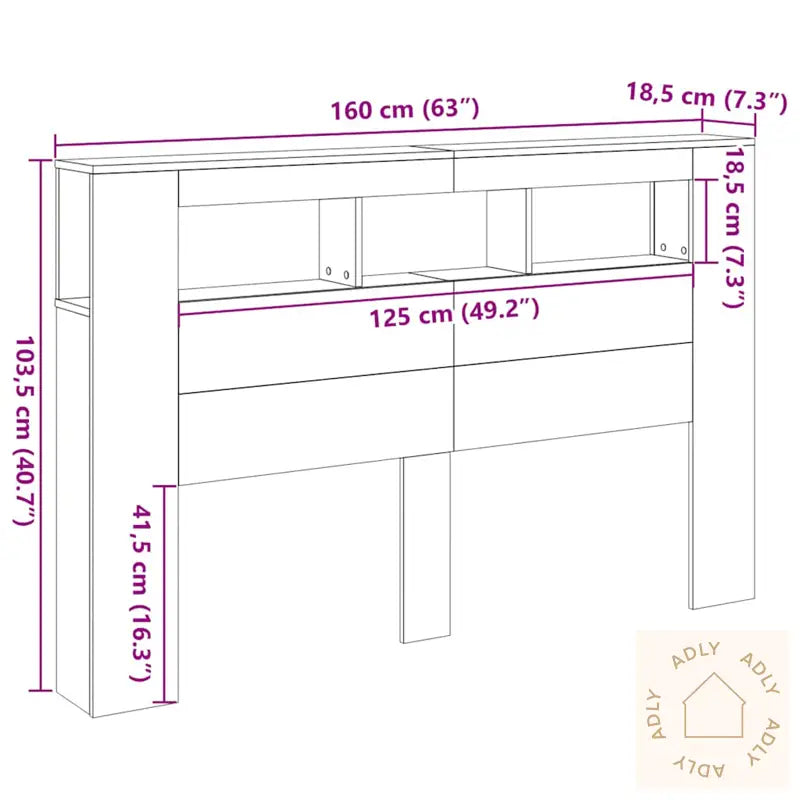 Led Hodegavl Svart Eik 160X18,5X45 Cm Konstruert Tre