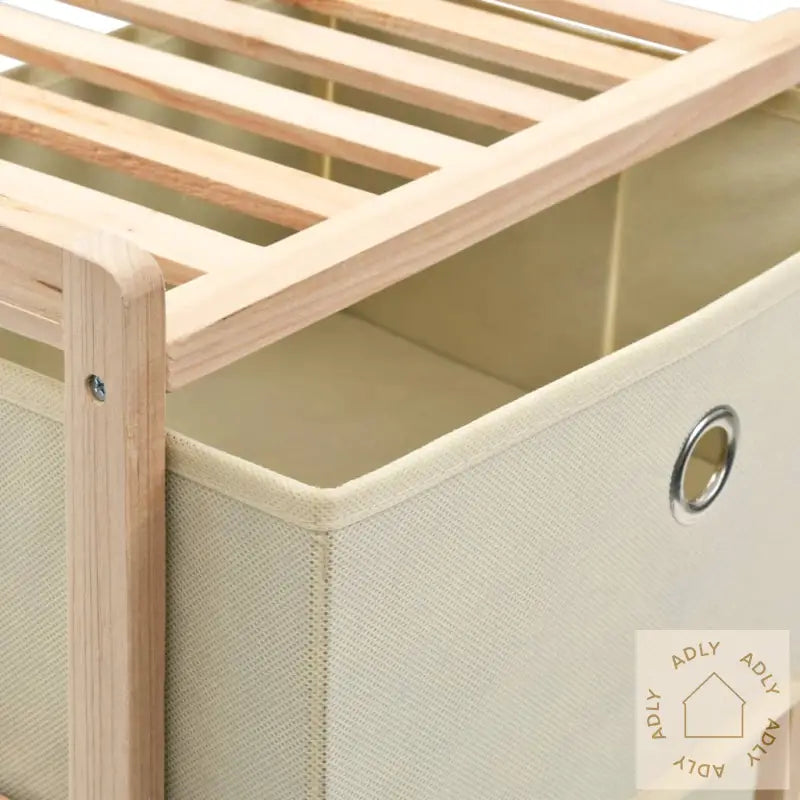 Oppbevaringshylle Med 5 Stoffkurver Sedertre Beige