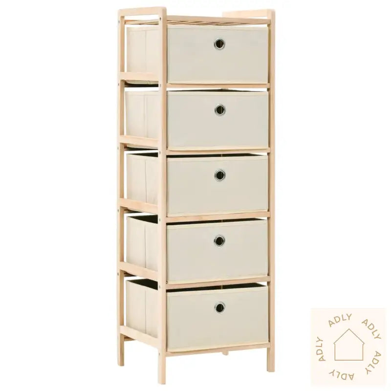 Oppbevaringshylle Med 5 Stoffkurver Sedertre Beige