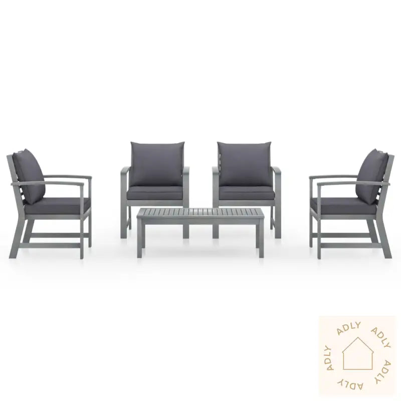 Hagesofagruppe Med Pute 5 Deler Heltre Akasie Grå