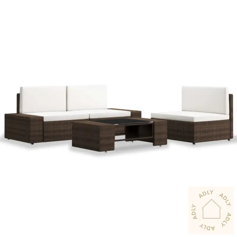 Hagesofagruppe 4 Deler Polyrotting Brun
