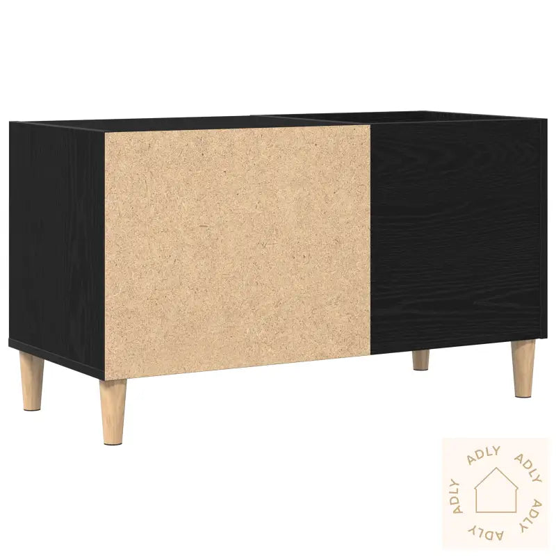 Record Cabinet Svart Eik 84,5X38X48 Cm Konstruert Tre