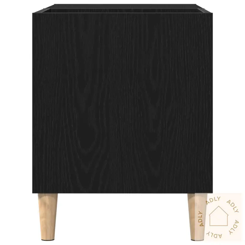 Record Cabinet Svart Eik 84,5X38X48 Cm Konstruert Tre