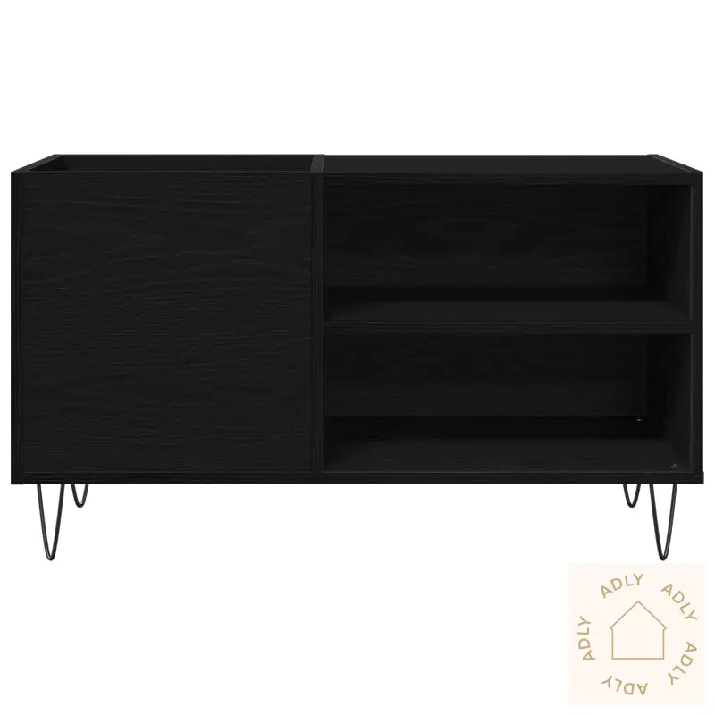 Record Cabinet Svart Eik 84,5X38X48 Cm Konstruert Tre