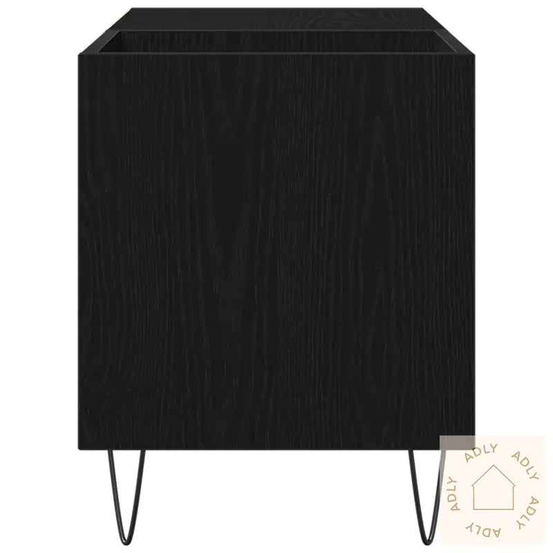 Record Cabinet Svart Eik 84,5X38X48 Cm Konstruert Tre