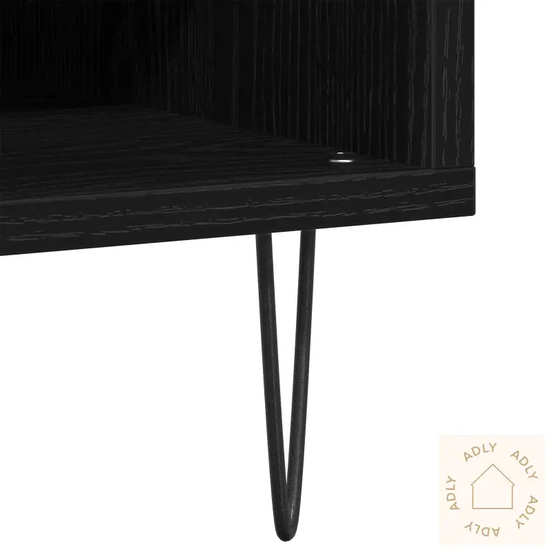 Record Cabinet Svart Eik 84,5X38X48 Cm Konstruert Tre