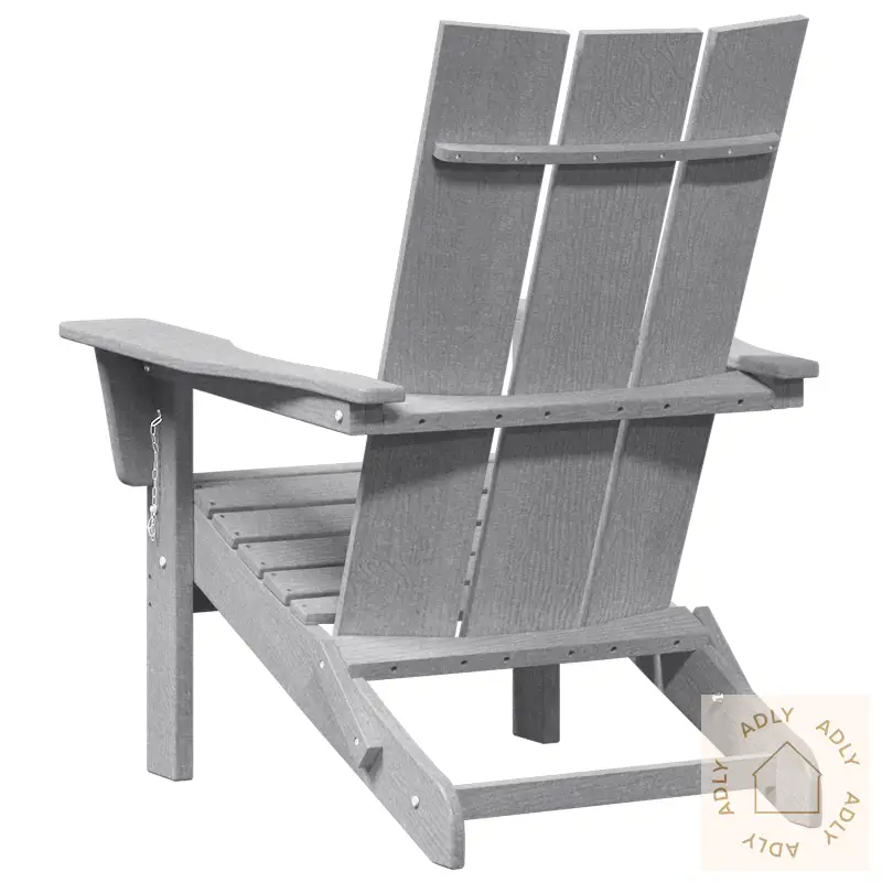 Sammenleggbar Adirondack Stol Lys Grå 74,5X80,5X90 Cm Hdpe