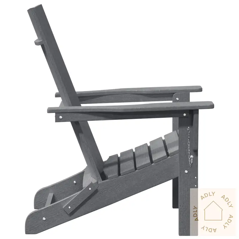Sammenleggbar Adirondack Stol Lys Grå 74,5X80,5X90 Cm Hdpe