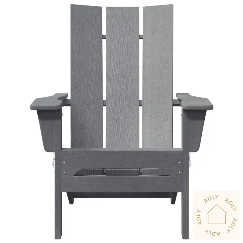 Sammenleggbare Adirondack-Stoler 2 Stk Lysegrå 74.5X80.5X90 Cm Hdpe