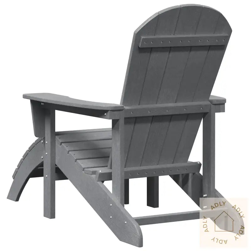 Adirondack-Stol Med Fotstøtte Lysegrå Hdpe